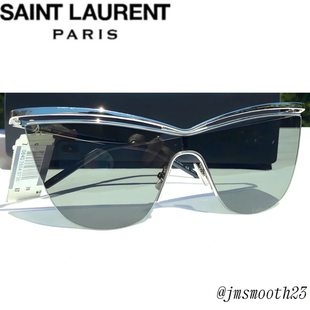 🆕 SAINT LAURENT CAT-EYE SILVER & GRAY SUNGLASSES